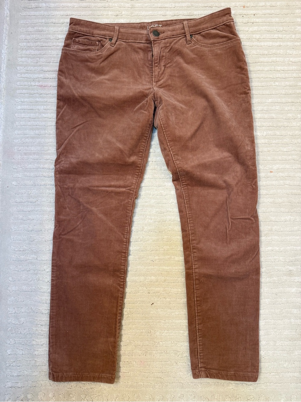 LOFT Relaxed Skinny Corduroy Pants Rose Brown 29/8P Petite